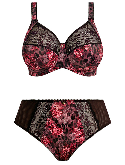 Бюстгальтер ELOMI MORGAN 4110, Черный с розами