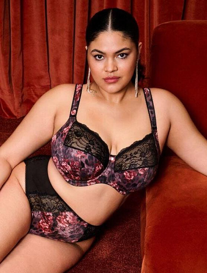 Бюстгальтер ELOMI MORGAN 4110, Черный с розами