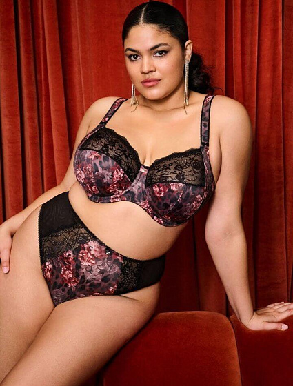 Бюстгальтер ELOMI MORGAN 4110, Черный с розами