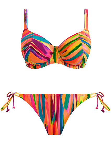 Фото Раздельный купальник на большой размер груди с низкими плавками на завязках Freya